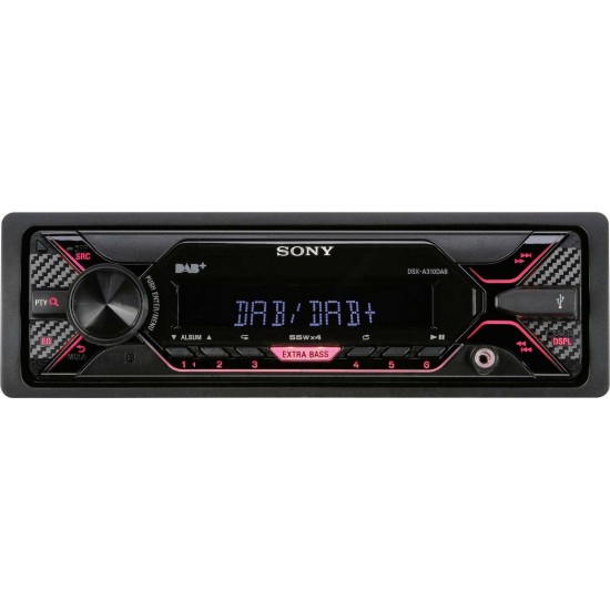 Sony DSX-A310DAB Ηχοσύστημα Αυτοκινήτου Universal 1DIN (USB/AUX) με Αποσπώμενη Πρόσοψη