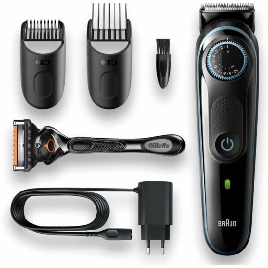 Braun Beard Trimmer 3 Επαναφορτιζόμενη Κουρευτική Μηχανή Μαύρη BT3340