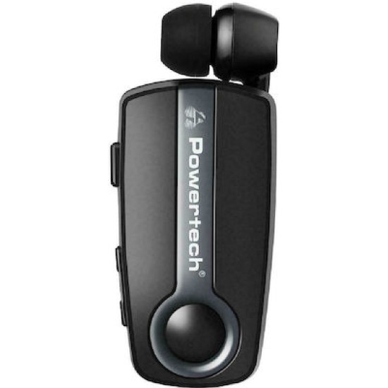 Powertech Klipp 2 In-ear Bluetooth Handsfree Ακουστικό Πέτου Γκρι