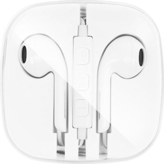 HF Earbuds Handsfree με Βύσμα 3.5mm Λευκό