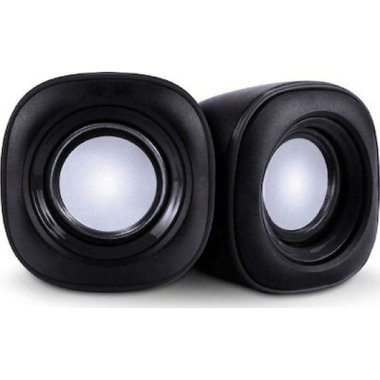 Powertech Essential Sound PT-844 Ηχεία Υπολογιστή 2.0 με Ισχύ 3W σε Μαύρο Χρώμα