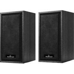 POWERTECH ηχεία Premium sound PT-845 από ξύλο, 2x 3W, 3.5mm, μαύρα