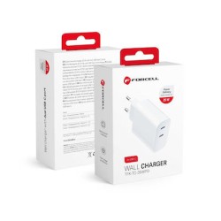 Forcell Φορτιστής Χωρίς Καλώδιο με 2 Θύρες USB-C 35W Power Delivery / Quick Charge 4.0 Λευκός