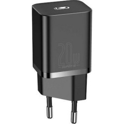 Baseus Φορτιστής Χωρίς Καλώδιο με Θύρα USB-C 20W Power Delivery Μαύρος (Super Si)