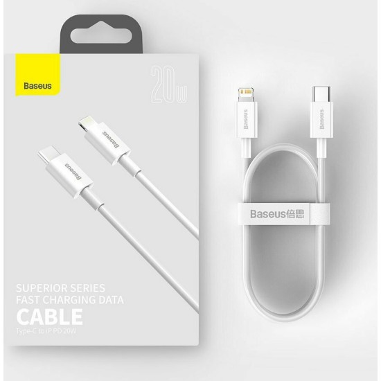 Baseus Superior USB-C to Lightning Cable 20W Λευκό 2m (CATLYS-C02)