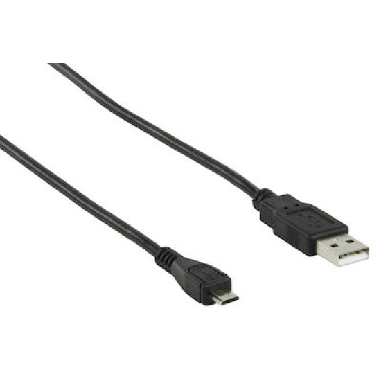 Regular USB 2.0 to micro USB Cable Μαύρο 1.8m (CABLE-167/1.8)