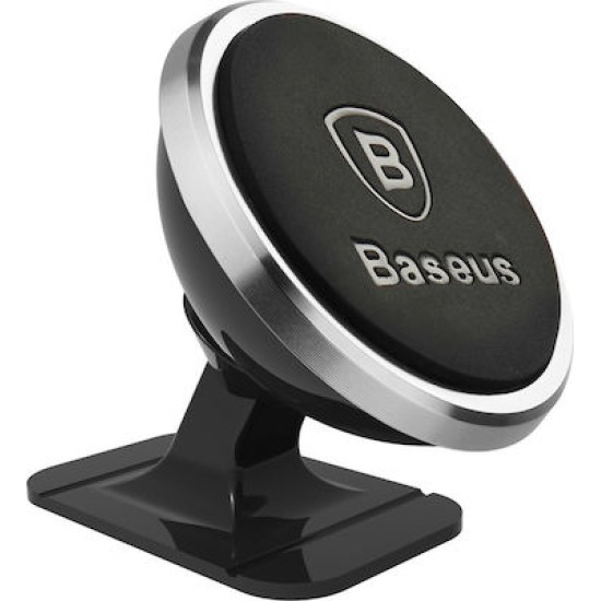 Baseus Βάση Κινητού Αυτοκινήτου 360-Degree Rotation με Μαγνήτη Ασημί